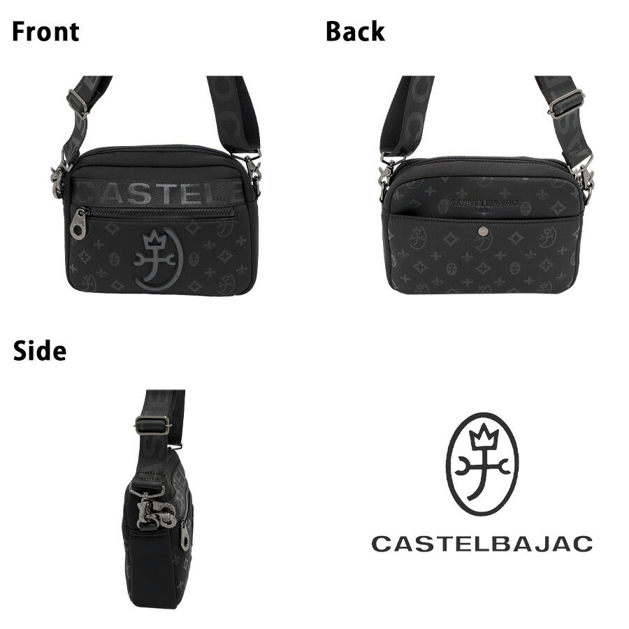 CASTELBAJAC 060151 ウェット ショルダーバッグ 斜め掛け 斜め掛けバッグ かばん 縦型 コンパクト 普段使い ユニセックス メンズ プレゼント ギフト ブラック