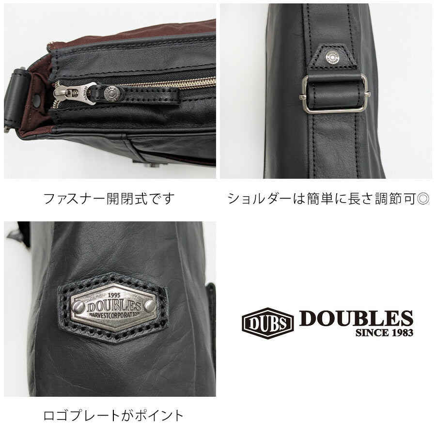 【DOUBLES】vwe1926 フラップショルダー 斜め掛け 牛革 本革 レザー 長持ち 普段使い 使いやすい シンプル ユニセックス ギフト プレゼント ブラック