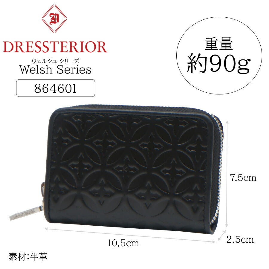 【SNSで話題のレザーケアクリームプレゼント中!】【DRESSTERIOR】864601 小銭入れ ウェルシュ 財布 サイフ コインケース ドレステリア ブランド ブラック トープ レディース おしゃれ かわいい プレゼント 誕生日 ギフト 贈り物 お誕生日 牛革 本革 collonil コロニル