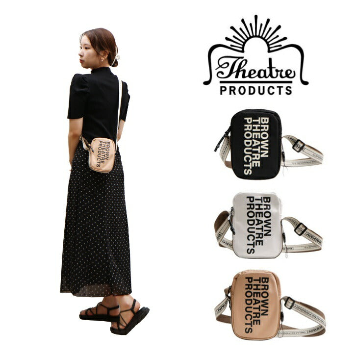 【正規取扱店】THEATRE PRODUCTS シアタープロダクツ BROWN JACQUARDTAPE SHOURDERBAG ブラウン ジャガードテープ ショルダーバッグ BL220943 レディース オールシーズン 全3色 ブラック ホワイト ベージュ 送料無料 人気