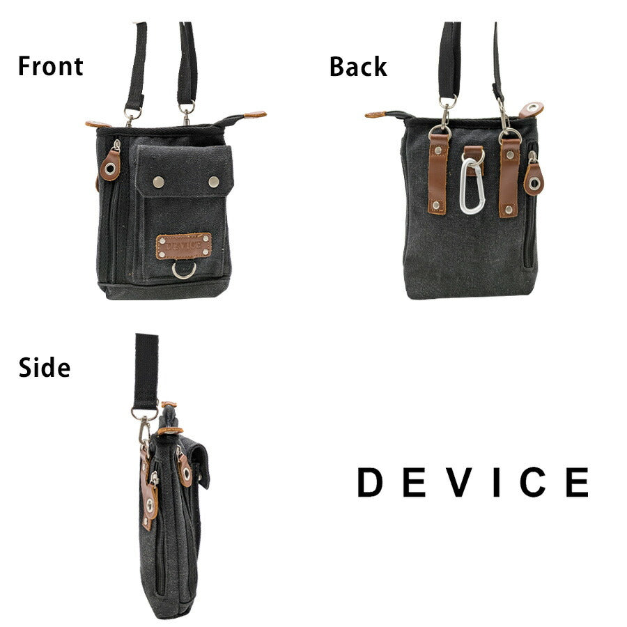 【DEVICE】 dch30019 2WAYシザーケース ミニショルダー ショルダーバッグ ミリタリー シンプル カジュアル 便利 使いやすい メンズ プレゼント ブラック