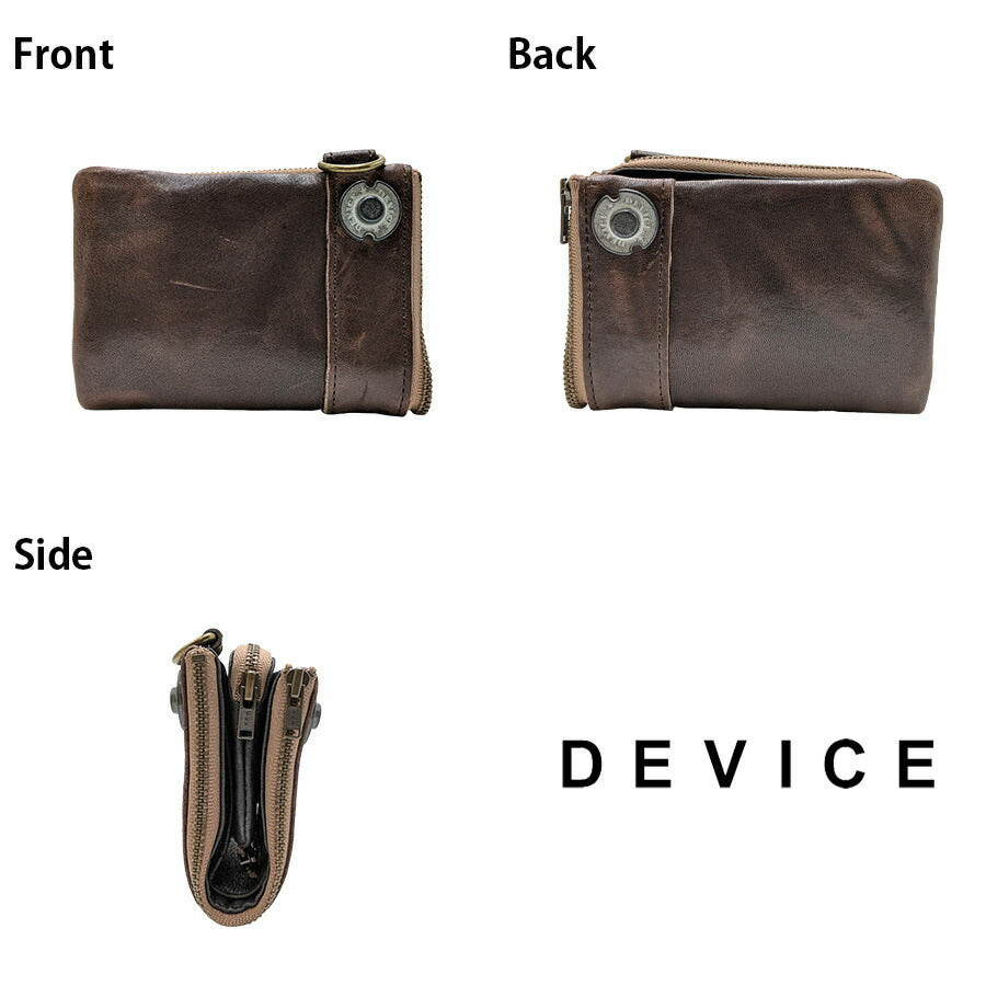 【DEVICE】 dkw17058 ヴィンテージ 二つ折り財布 サイフ ウォレット 使いやすい 普段使い ミリタリー おしゃれ メンズ 父の日 プレゼント ギフト ブラウン