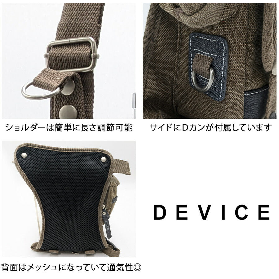 【DEVICE】 dlh40055 レッグポーチ ウエストバッグ 斜め掛け かっこいい おしゃれ ミリタリー バイク 自転車 アウトドア バイクバッグ デバイス ギフト ブラック