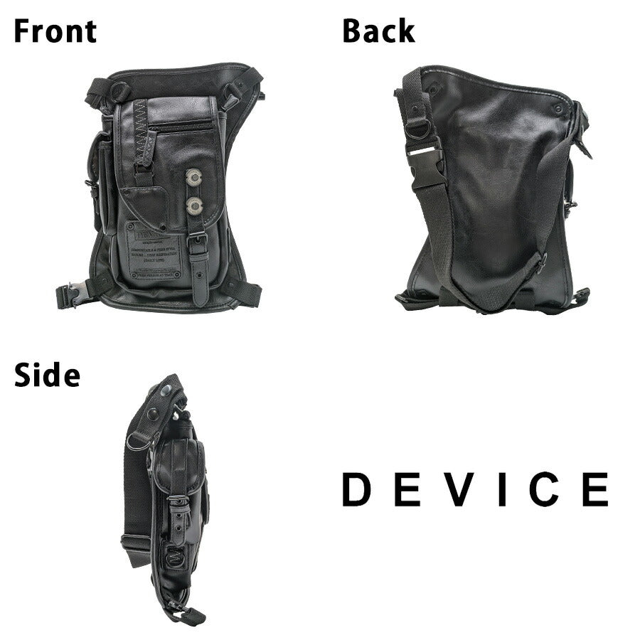 【DEVICE】 hgs10048 strong レッグポーチ レッグバッグ バイクバック ウエストバッグ 斜め掛け かっこいい おしゃれ ミリタリー デバイス ギフト ブラック