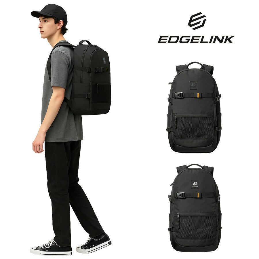 【EDGELINK】 リュック 大容量 60133 エンプケーション 28L リュックサック かばん バッグ 通学 部活 中高生 おしゃれ ユニセックス ギフト プレゼント ブラック