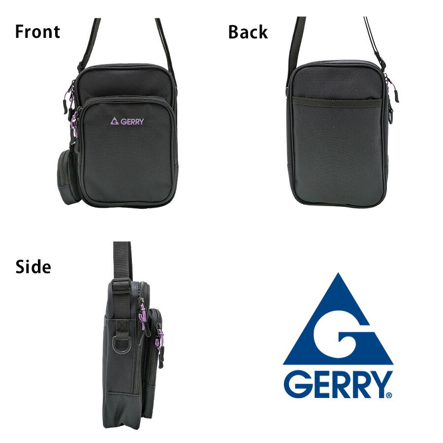 【GERRY】 gaa102 縦型ミニショルダー かばん カバン バッグ 斜め掛け シンプル おしゃれ お出かけ 便利 使いやすい ユニセックス プレゼント パープル