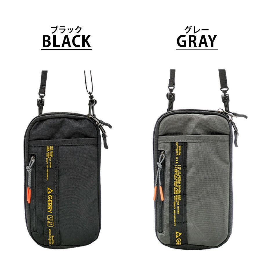 【GERRY】 gat108 マルチスマホケース かばん カバン バッグ 斜め掛け シンプル おしゃれ お出かけ 便利 使いやすい ユニセックス プレゼント ブラック