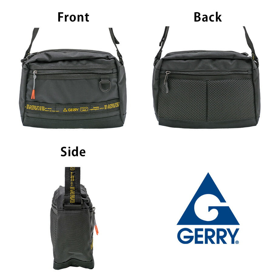 【GERRY】 gat112 スクエアショルダーバッグ かばん カバン バッグ 斜め掛け シンプル おしゃれ お出かけ 便利 使いやすい ユニセックス プレゼント ブラック