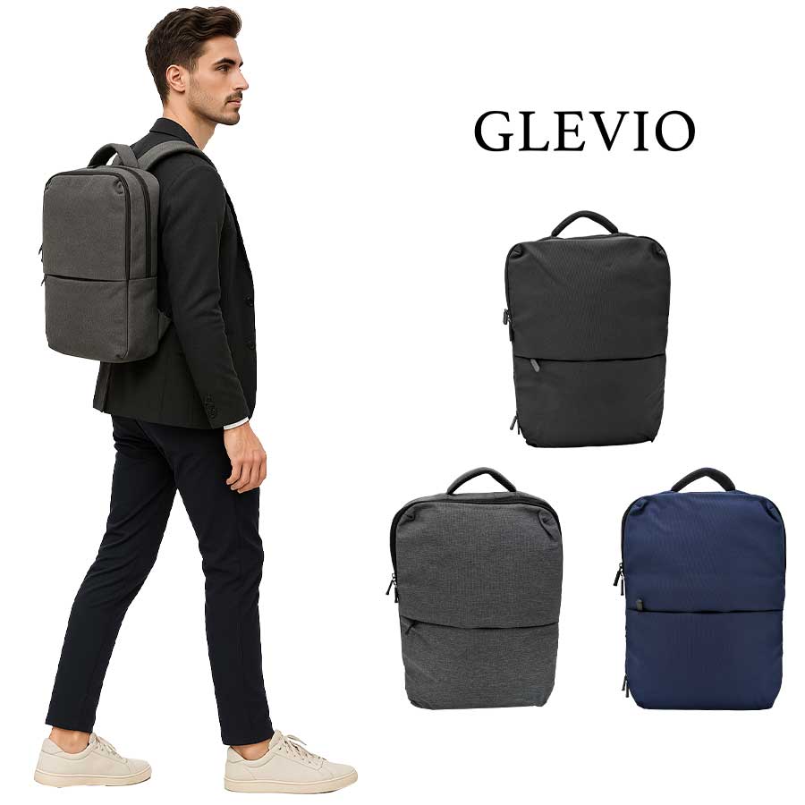 【GLEVIO】 fs24 薄型リュック バックパック かばん カバン 鞄 バッグ ビジネス 通勤 普段使い 使いやすい シンプル ユニセックス ギフト プレゼント ブラック