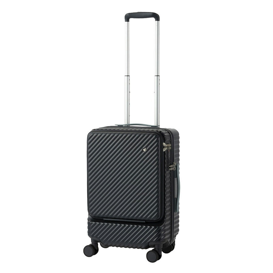 【HaNT】 05513 ココント スーツケース 34L 2〜3泊 キャリーケース 機内持ち込み フロントオープン かわいい シンプル レディース プレゼント ブラック