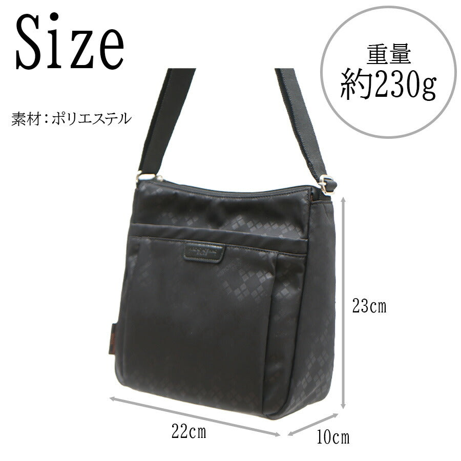 【HIROKO KOSHINO SPORTS】HSBR4510 縦型ショルダーバッグ 斜めがけ 縦型 かばん カバン 鞄 買い物 コシノヒロコ ヒロココシノスポーツ ブラック チョコ ピンク グレージュ かわいい おしゃれ 休日 母の日 敬老の日 プレゼント 誕生日