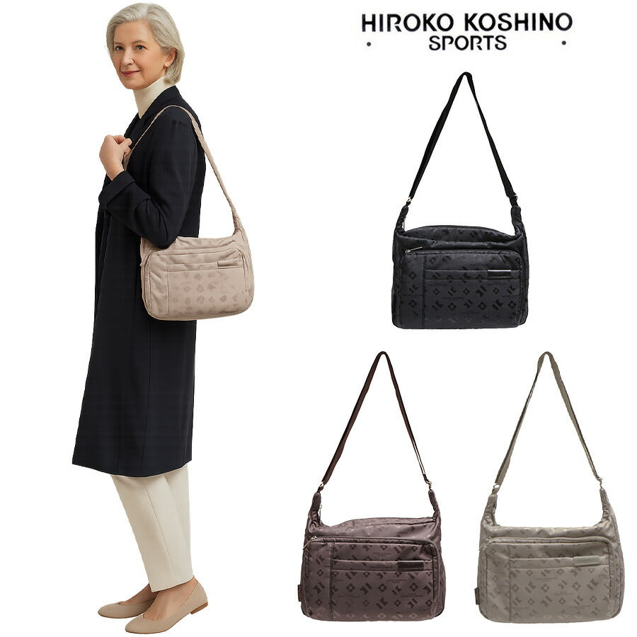 HIROKO KOSHINO SPORTS コシノヒロコ HSBQ5510 ショルダーバッグ 船型 ショルダー バッグ 斜め掛け 肩掛け カバン サコッシュ レディース お出かけ サブバッグ 旅行 軽量 エレガント ギフト プレゼント 母の日 敬老の日