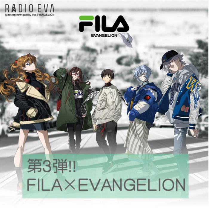 EVANGELION エヴァンゲリオン FILA フィラ コラボ ショルダーバッグ 縦型 斜め掛け 肩掛け コンパクト メンズ レディース 男女兼用 RADIOEVA 8feva3 エヴァ おしゃれ 人気