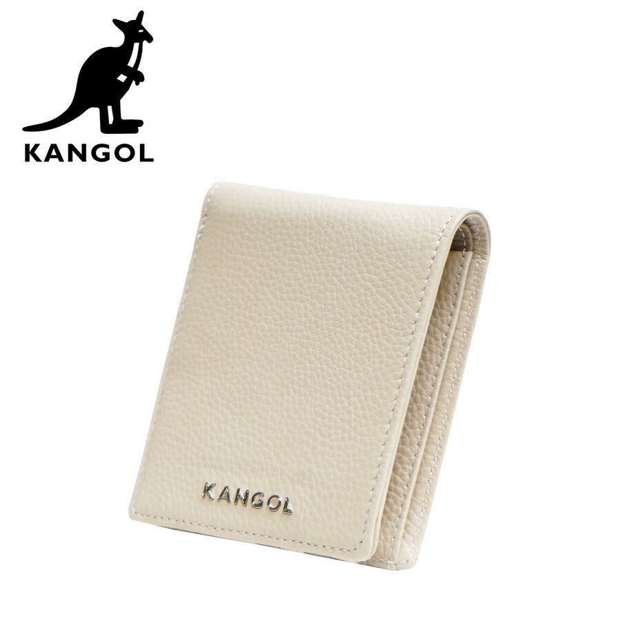 【SNSで話題のレザーケアクリームプレゼント中!】【KANGOL】250-10152 二つ折り財布 財布 折り財布 さいふ サイフ ウォレット コンパクト カジュアル シンプル カンゴール アイボリー 使いやすい かわいい おしゃれ ユニセックス 牛革 シュリンク collonil コロニル