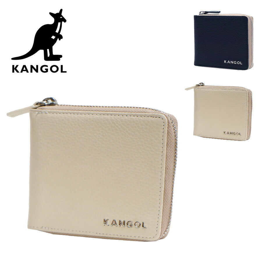 【SNSで話題のレザーケアクリームプレゼント中!】【KANGOL】250-10153 L字二つ折り財布 財布 折り財布 L字さいふ サイフ ウォレット コンパクト カジュアル シンプル カンゴール かわいい おしゃれ ユニセックス 牛革 シュリンク collonil コロニル