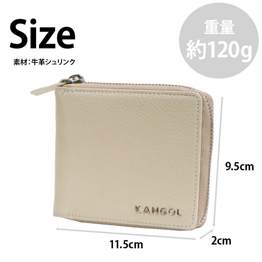 【SNSで話題のレザーケアクリームプレゼント中!】【KANGOL】250-10153 L字二つ折り財布 財布 折り財布 L字さいふ サイフ ウォレット コンパクト カジュアル シンプル カンゴール かわいい おしゃれ ユニセックス 牛革 シュリンク collonil コロニル