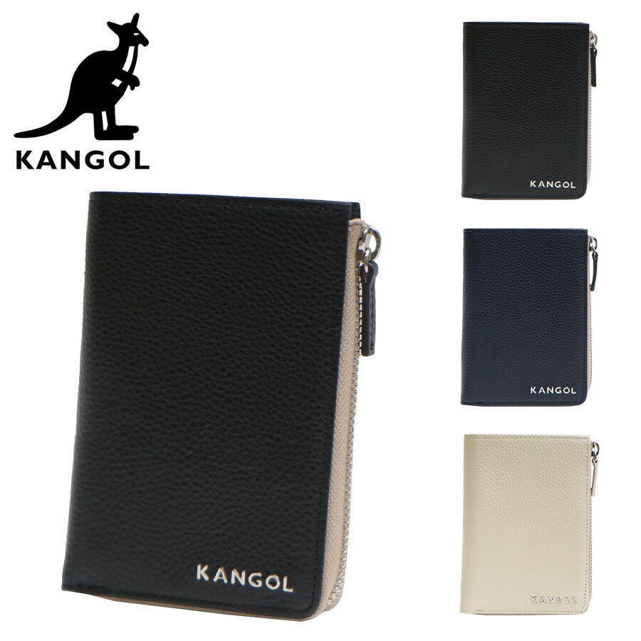 【SNSで話題のレザーケアクリームプレゼント中!】【KANGOL】250-10154 ラウンドファスナー二つ折り財布 財布 折り財布 ラウンド ウォレット コンパクト カジュアル カンゴール 使いやすい かわいい おしゃれ ユニセックス 牛革 シュリンク collonil コロニル