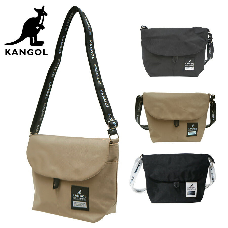 【KANGOL】250-3061 フラップショルダー 斜め掛け かばん バッグ カンゴール ブラック ベージュ ブラック/ホワイト レディース メンズ ユニセックス おしゃれ 可愛い かわいい 使いやすい 普段使い サブバッグ