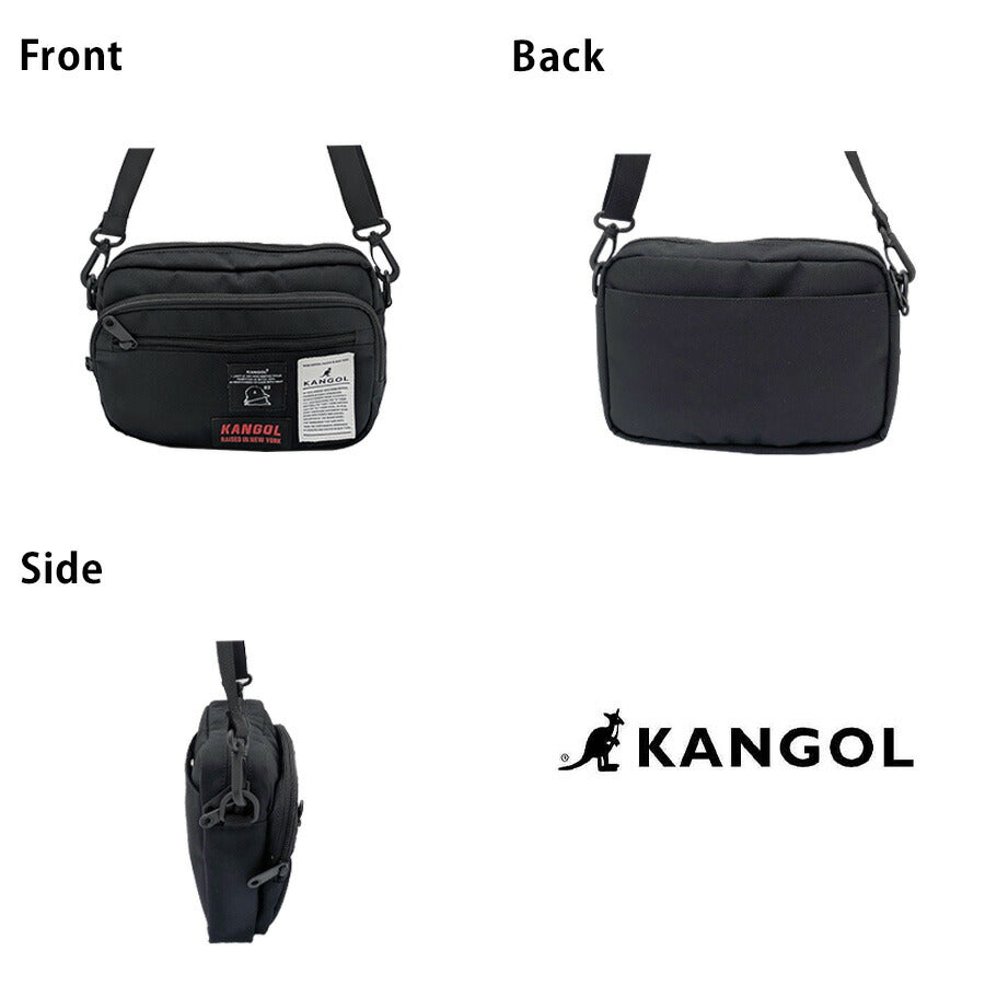 【レターパック配送/時間指定不可】【KANGOL】250-3501 横型ショルダーバッグ 斜め掛け 使いやすい コンパクト ユニセックス プレゼント ギフト ブラック