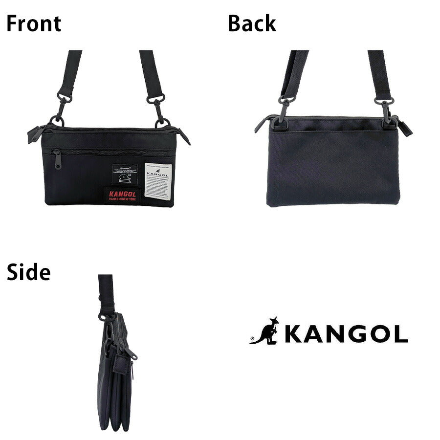 【クリックポスト/時間指定不可】【KANGOL】250-3503 サコッシュ 斜め掛け かばん 使いやすい 普段使い コンパクト ユニセックス プレゼント ギフト ブラック