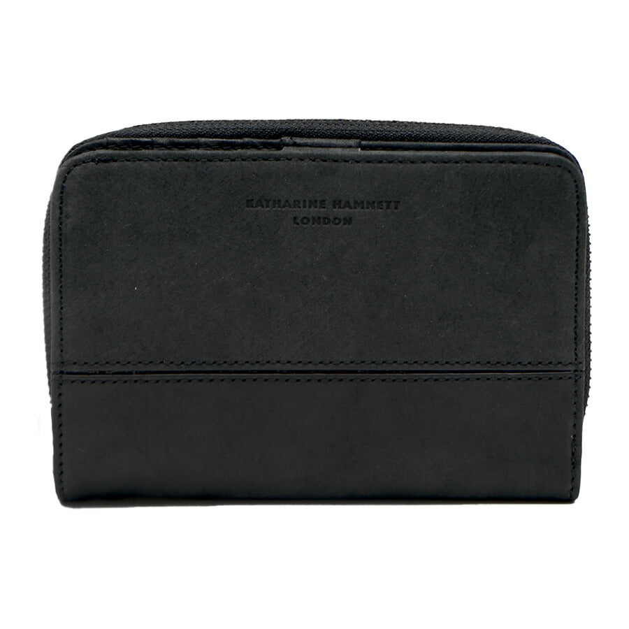 【SNSで話題のレザーケアクリームプレゼント中!】【KATHARINE HAMNETT】490-50601 二つ折り財布 SCRUB ウォレット 財布 さいふ サイフ 折り財布 普段使い キャサリンハムネット かっこいい おしゃれ お出かけ メンズ 天然皮革 collonil コロニル