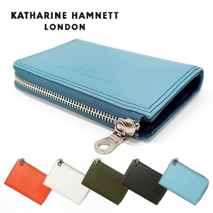 【SNSで話題のレザーケアクリームプレゼント中!】【KATHARINE HAMNETT】490-50901 VITAシリーズ L字ミドル財布 さいふ サイフ 財布 ウォレット シンプル キャサリンハムネット おしゃれ お出かけ 普段使い 日常 大人 ユニセックス collonil コロニル