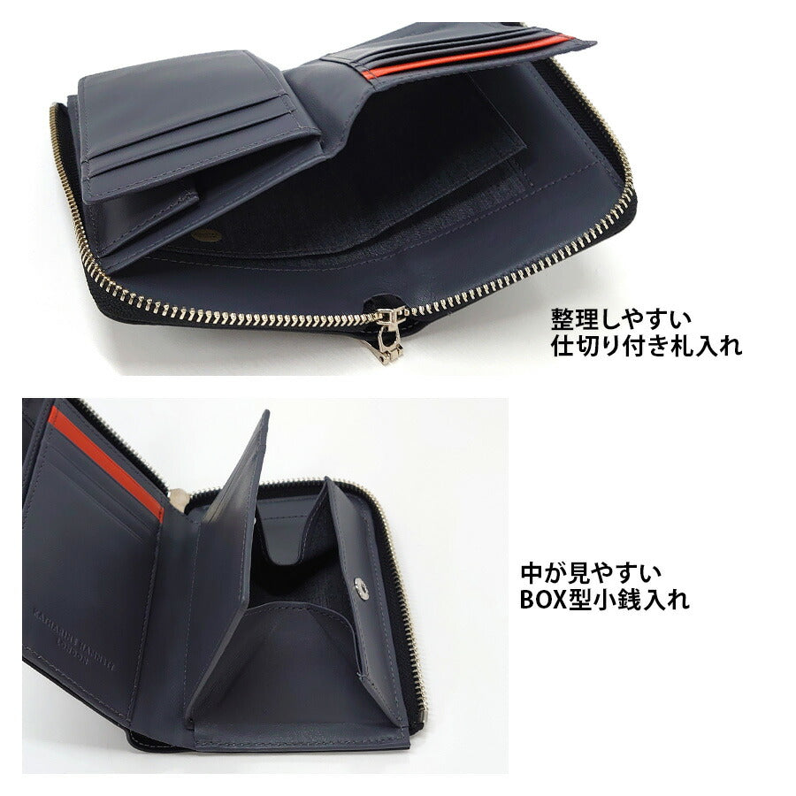 【SNSで話題のレザーケアクリームプレゼント中!】【KATHARINE HAMNETT】490-50901 VITAシリーズ L字ミドル財布 さいふ サイフ 財布 ウォレット シンプル キャサリンハムネット おしゃれ お出かけ 普段使い 日常 大人 ユニセックス collonil コロニル