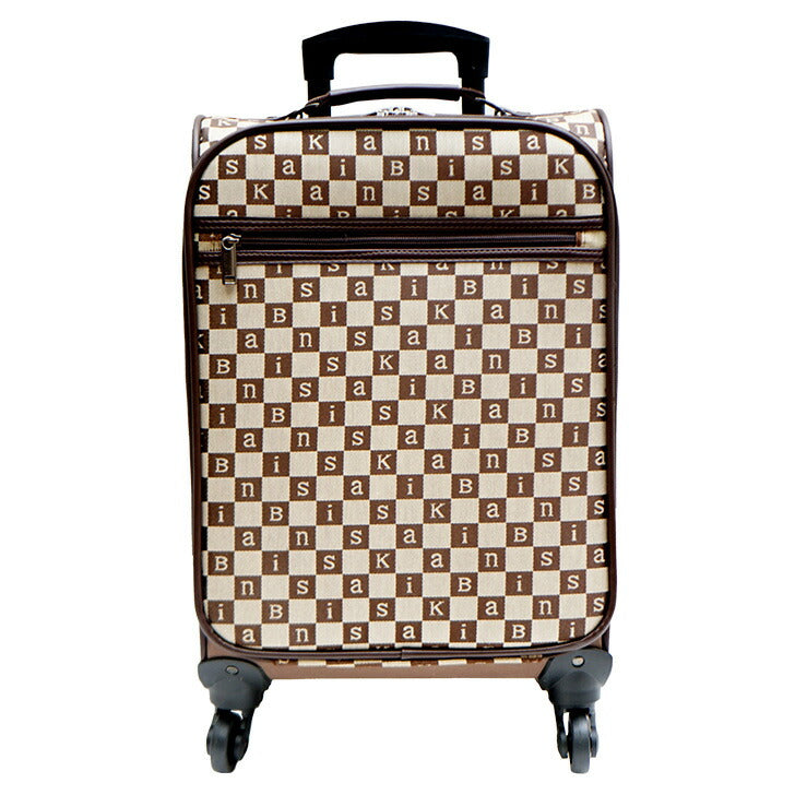 KANSAI BIS カンサイビズ 33L ソフトキャリーバッグ 19901 バロン キャリー バッグ ソフトタイプ 旅行 機内持ち込み可能 買い物 ブラック ブラウン 総柄 ブロックチェック ブランド 4輪 プレゼント 母の日 敬老の日 ギフト