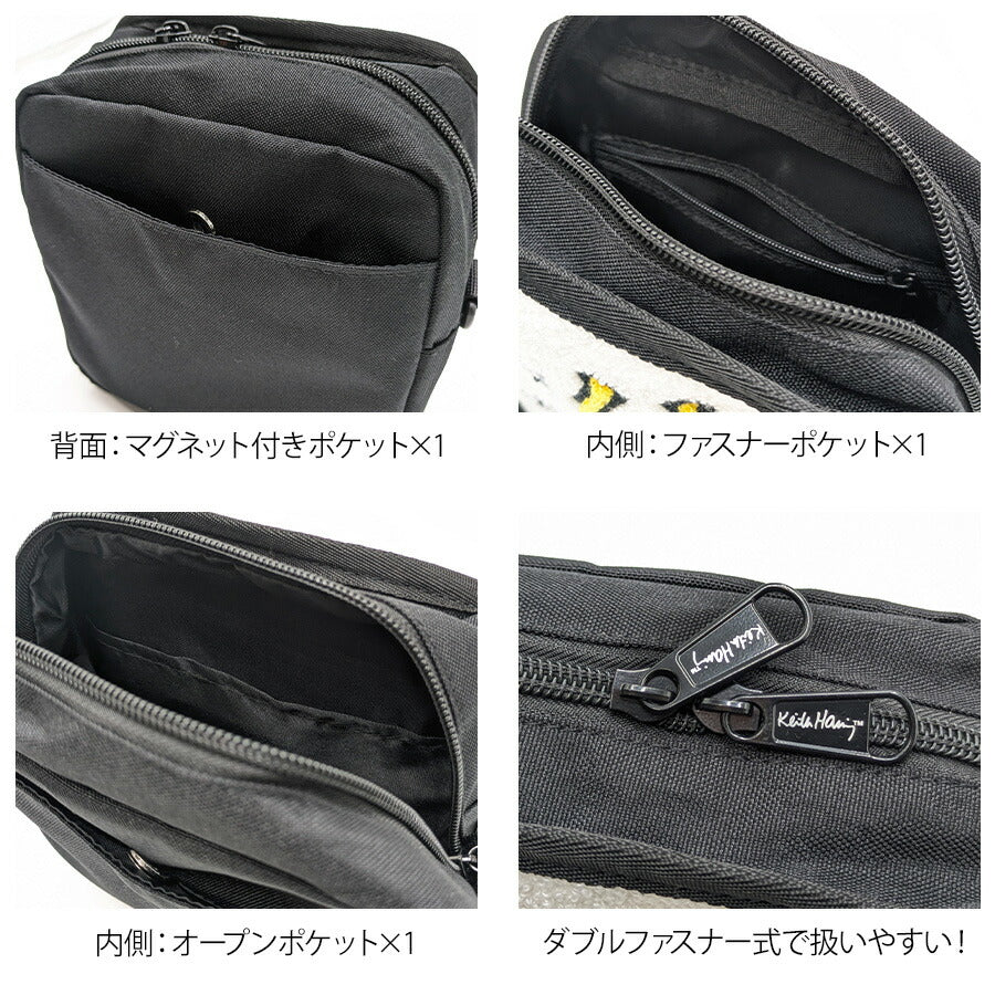 【KeithHaring】 15560 スクエアショルダー 鞄 かばん カバン バッグ 斜め掛け キースへリング 普段使い 使いやすい プレゼント 贈り物 ギフト