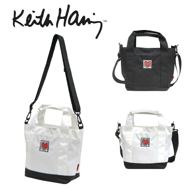 【レターパック配送/時間指定不可】Keith Haring キースへリング 15603 2way トートバッグ Sサイズ ハンドバッグ ショルダーバッグ シンプル ロゴ ブラック ホワイト ブランド おしゃれ シンプル かわいい お揃い ファッション プレゼント レディース メンズ お出かけ