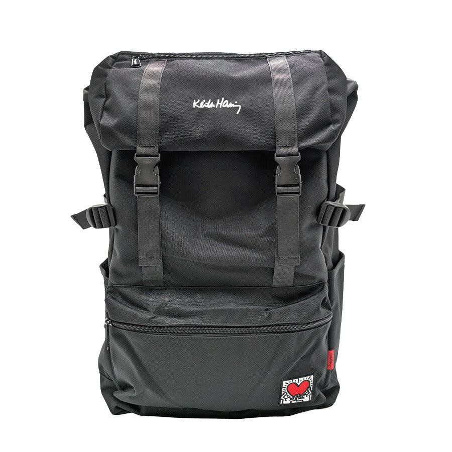 【KeithHaring】リュック 大容量 15611 フラップリュック 鞄 かばん カバン バッグ バックパック キースへリング 普段使い 使いやすい 通勤 通学 プレゼント 贈り物 ギフト