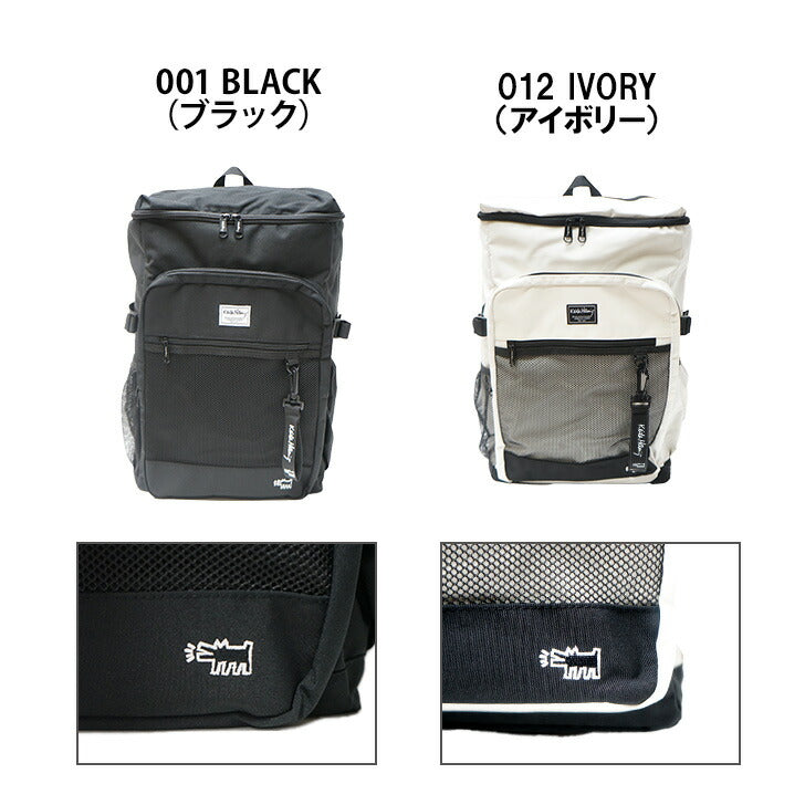 【KeithHaring】リュック 大容量15711 スクエアバックパック40L 鞄 カバン 通学 スクール キースヘリング ユニセックス ブラック ストリート 普段使い 大容量 高校生 大学生