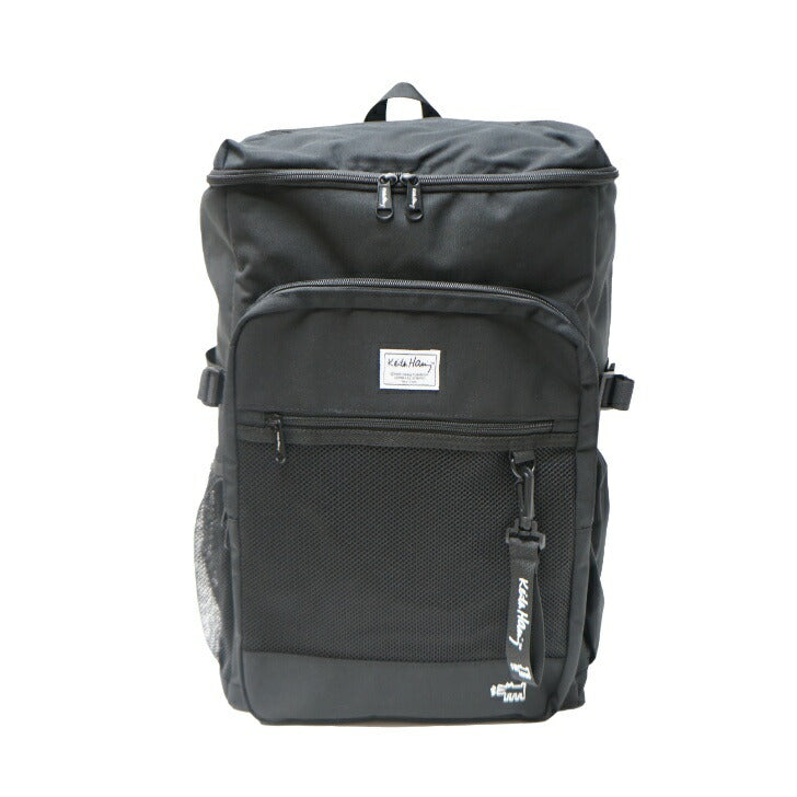 【KeithHaring】リュック 大容量15711 スクエアバックパック40L 鞄 カバン 通学 スクール キースヘリング ユニセックス ブラック ストリート 普段使い 大容量 高校生 大学生