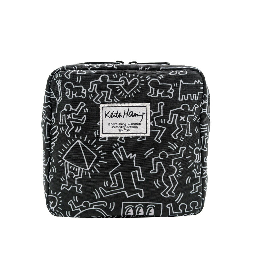 【KeithHaring】 15808 スクエアポーチ 化粧ポーチ 小物入れ キースへリング 普段使い 使いやすい 便利 プレゼント 贈り物 ギフト かわいい ユニセックス