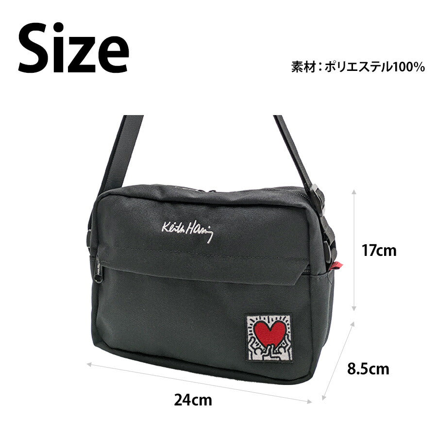 【KeithHaring】 bag002 横型ショルダーバッグ 鞄 かばん カバン バッグ 斜め掛け キースへリング 普段使い 使いやすい 便利 プレゼント 贈り物 ギフト