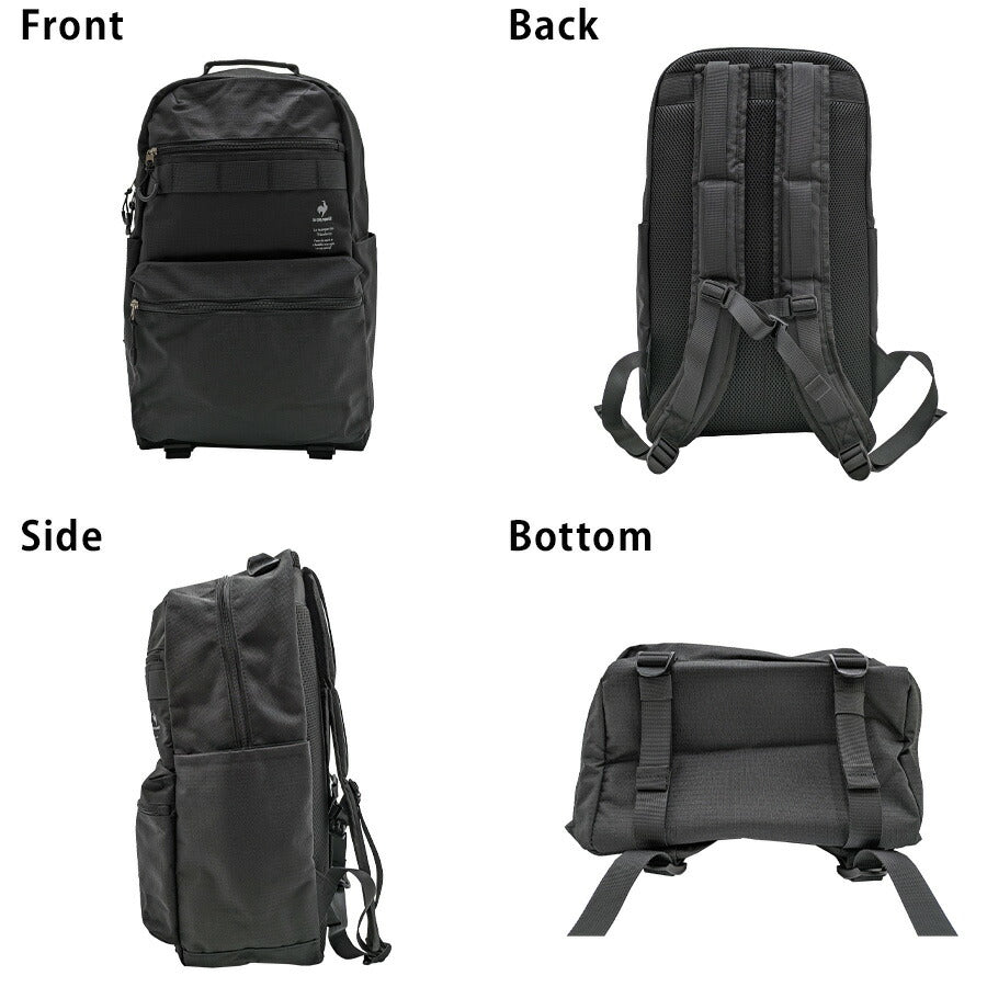 【le coq sprotif】リュック 大容量 36495 30L スリムスクールリュック バックパック 通勤 通学 カジュアル シンプル 中高生 大学生 ユニセックス プレゼント ギフト ブラック