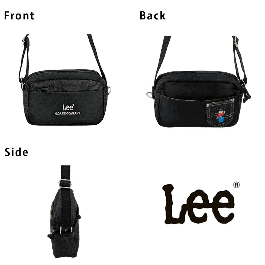 【クリックポスト/時間指定不可】【Lee】320-1401 Buddy 横型ミニショルダー 斜め掛け 普段使い 使いやすい シンプル おしゃれ レディース プレゼント ブラック