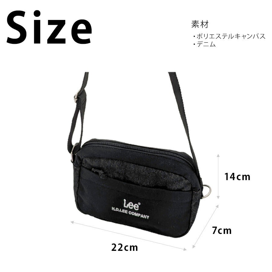 【クリックポスト/時間指定不可】【Lee】320-1401 Buddy 横型ミニショルダー 斜め掛け 普段使い 使いやすい シンプル おしゃれ レディース プレゼント ブラック