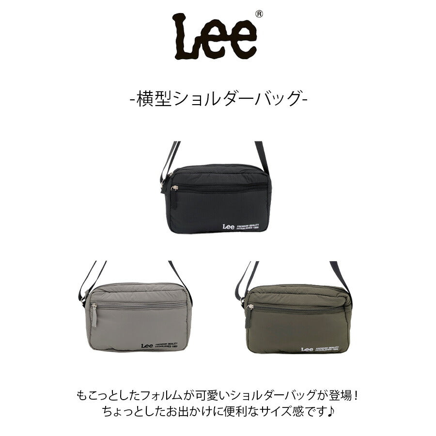 【クリックポスト/時間指定不可】【Lee】320-1410 横型ショルダーバッグ 斜め掛け かばん 使いやすい 普段使い シンプル レディース ギフト プレゼント ブラック
