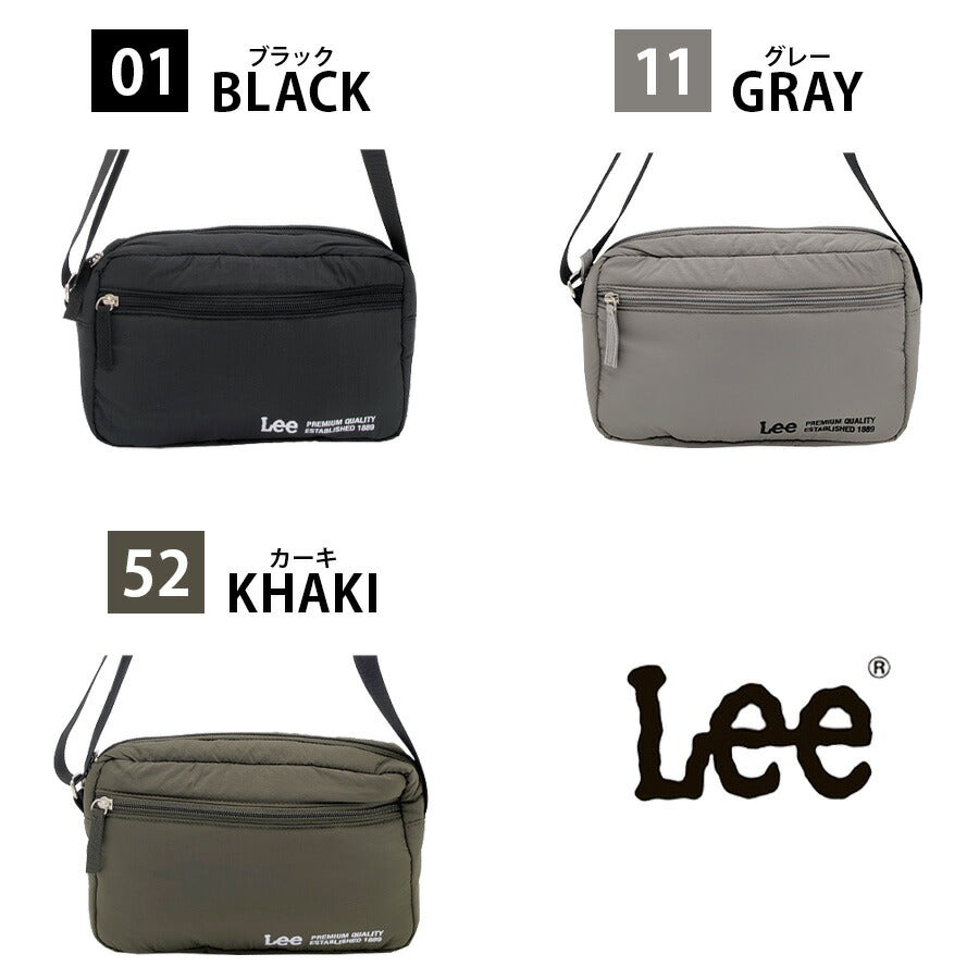 【クリックポスト/時間指定不可】【Lee】320-1410 横型ショルダーバッグ 斜め掛け かばん 使いやすい 普段使い シンプル レディース ギフト プレゼント ブラック