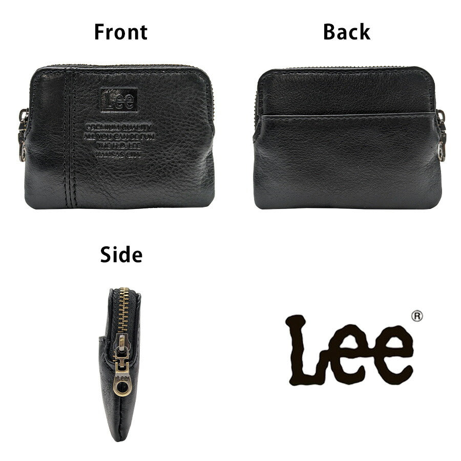 【Lee】320-2110 小銭入れ コインケース 本革 レザー ファスナー ブラック シンプル 無地 小さめ コンパクト 使いやすい 普段使い ユニセックス プレゼント