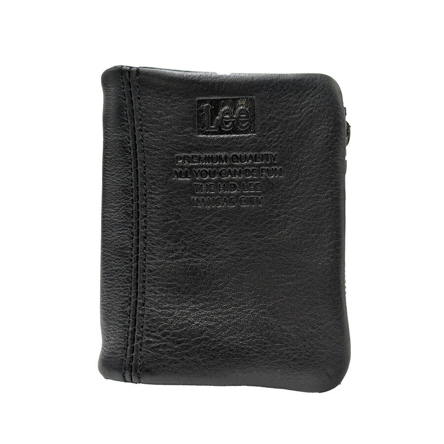 【Lee】320-2111 コンパクト札入れ 折り財布 二つ折り財布 本革 レザー ブラック シンプル 無地 コンパクト 使いやすい 普段使い ユニセックス プレゼント