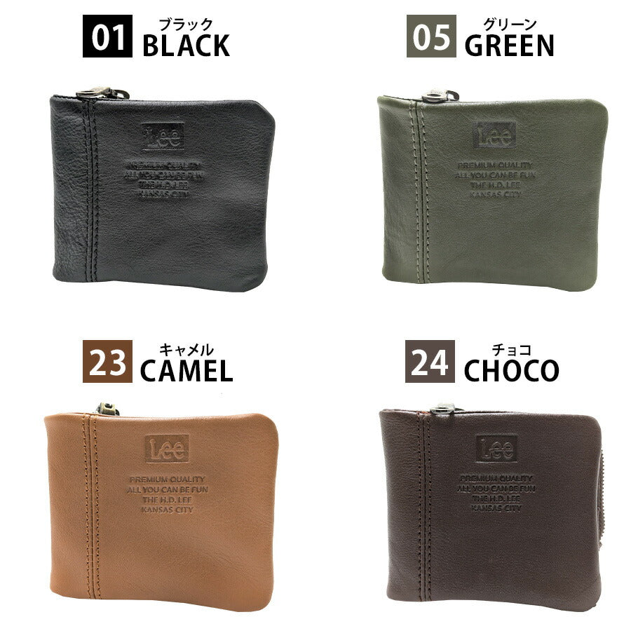 【Lee】320-2112 二つ折り財布 折り財布 本革 レザー 財布 ウォレット ブラック シンプル 無地 コンパクト 使いやすい 普段使い ユニセックス プレゼント