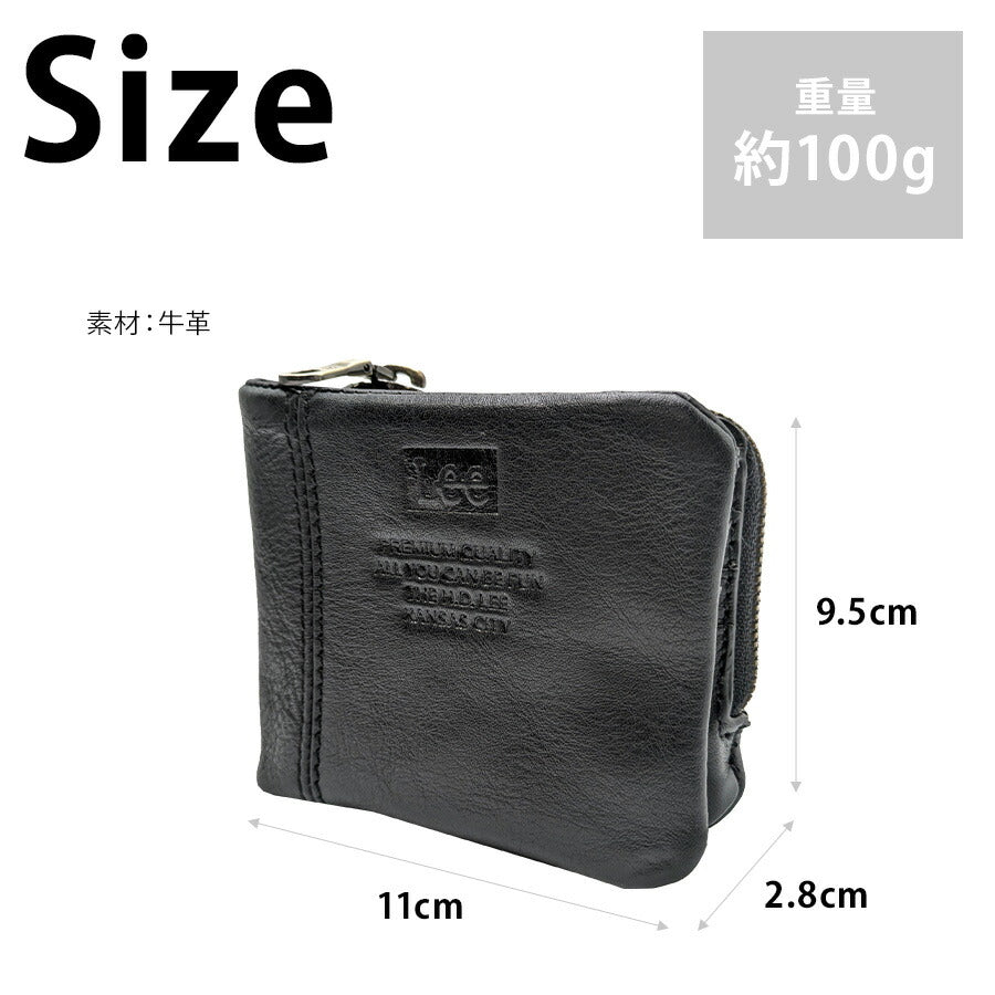 【Lee】320-2112 二つ折り財布 折り財布 本革 レザー 財布 ウォレット ブラック シンプル 無地 コンパクト 使いやすい 普段使い ユニセックス プレゼント
