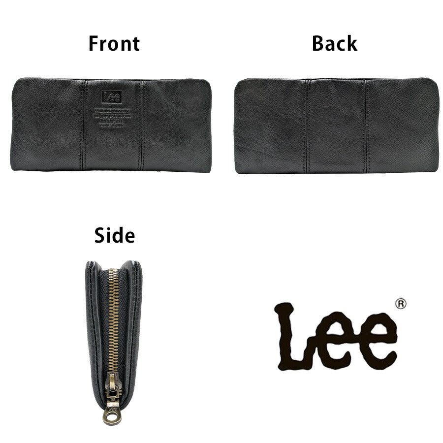 【Lee】320-2114 ラウンド長財布 ロングウォレット 本革 レザー 財布 ウォレット ブラック シンプル 無地 使いやすい 普段使い ユニセックス プレゼント