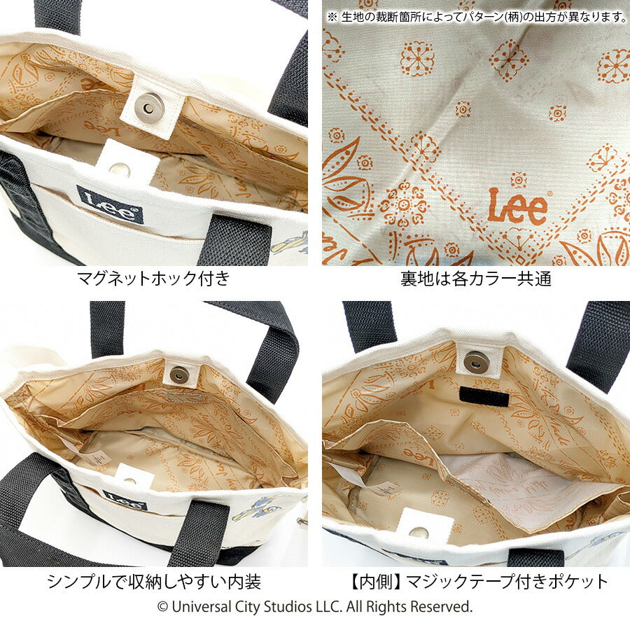 【Lee】320-30010 ミニオン 2WAYコットントートバッグS かばん 斜め掛け トート 手持ち カバン 鞄 バッグ シンプル リー ブラック ネイビー ブルー 使いやすい かわいい おしゃれ お出かけ 普段使い 日常 キャラクター コラボ