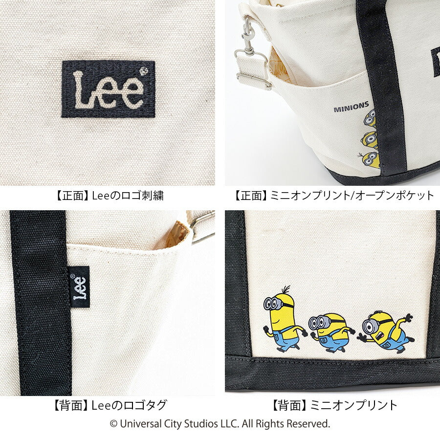 【Lee】320-30011 ミニオン 2WAYコットントートバッグM かばん 斜め掛け トート 手持ち カバン 鞄 バッグ シンプル リー ブラック ネイビー ブルー 使いやすい かわいい おしゃれ お出かけ 普段使い 日常 キャラクター コラボ