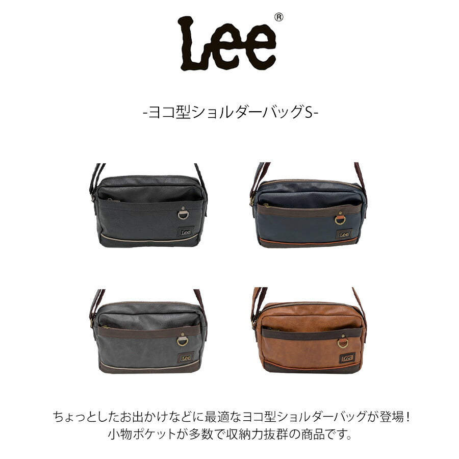 Lee 320-3158 ヨコ型ショルダーバッグ 斜め掛け 鞄 カバン かばん バッグ 普段使い お出かけ 使いやすい カジュアル 合皮 メンズ プレゼント ギフト ブラック