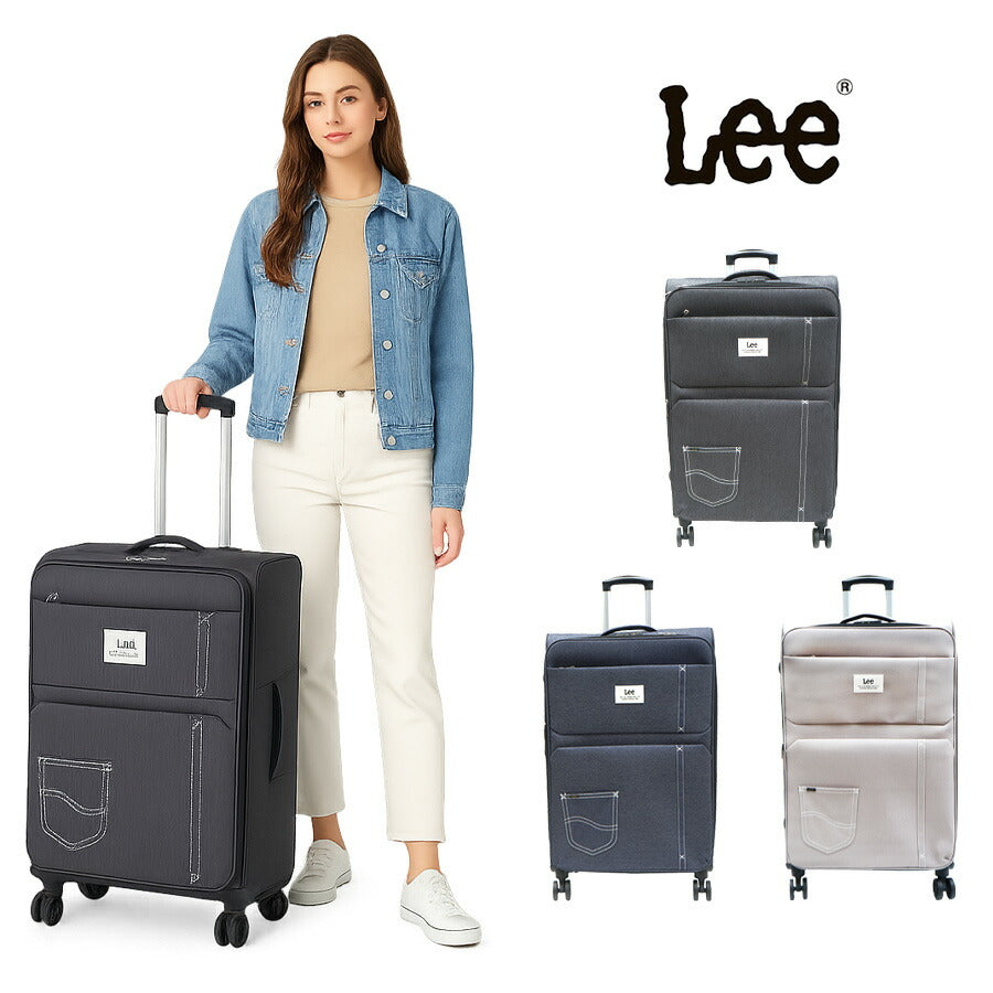 【Lee】320-9032 92L ソフトキャリー 28インチ リー キャリーバッグ 4輪 旅行 お出かけ 大きめ 特大 3泊 5泊 1週間 買い物 買い付け デニム調 おしゃれ かわいい シンプル かっこいい ユニセックス メンズ レディース プレゼント ギフト
