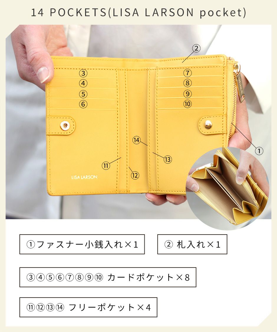 【SNSで話題のレザーケアクリームプレゼント中!】【LISA LARSON】リサ ラーソン 二つ折り財布 本革 レディース LTLM-01 牛革 レザー エンボス 型押し 猫 マイキー プレート 可愛い おしゃれ 箱入り プレゼント ギフト 金運 ウォレット collonil コロニル
